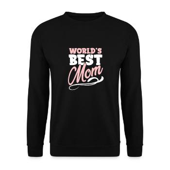 world's best mom - Unisex Sweatshirt - black - Front - Alina (178cm) & Michal (187cm)