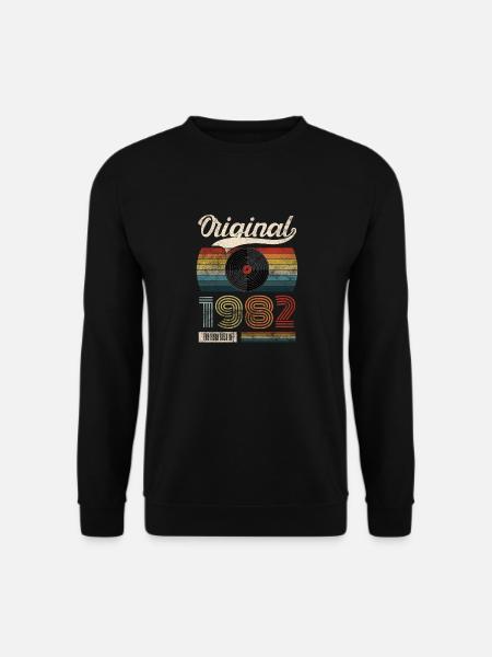 1982 Vintage Geburtstag Gift Tee Retro Style - Unisex Pullover - Schwarz