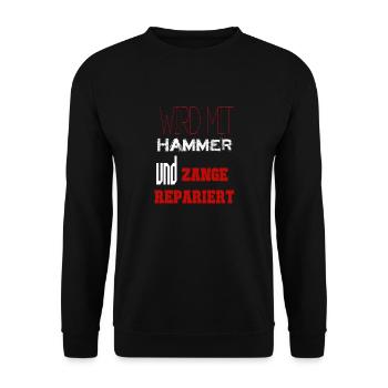 Wird mit hammer und zange repariert Ural Beiwagen - Unisex Pullover - Schwarz - Vorne - Alina (178cm) & Michal (187cm)