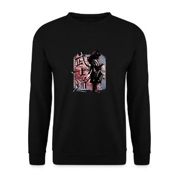 Samurai-Charaktere, Bushido, japanischer Samurai - Unisex Pullover - Schwarz - Vorne - Alina (178cm) & Michal (187cm)