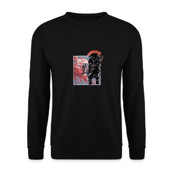 Samurai-Charaktere, Bushido, japanischer Samurai - Unisex Pullover - Schwarz - Vorne - Alina (178cm) & Michal (187cm)