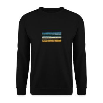 Retro Perkussion Musik Schlagzeuger - Unisex Pullover - Schwarz - Vorne - Alina (178cm) & Michal (187cm)