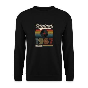 1967 Vintage Cadeau d’Anniversaire Thé Rétro Style - Sweat-shirt Unisexe - noir - Devant - Alina (178cm) & Michal (187cm)
