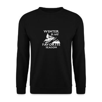 WINTER IS FAVORITE Season TShirt - Unisex Pullover - Schwarz - Vorne - Alina (178cm) & Michal (187cm)