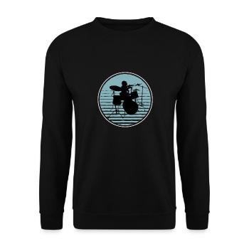 Stupid Retro Drums Vintage - Unisex Sweatshirt - black - Front - Alina (178cm) & Michal (187cm)