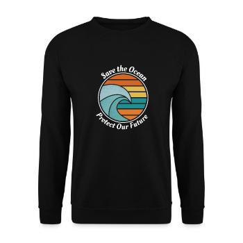 Save the Ocean - Unisex Sweatshirt - black - Front - Alina (178cm) & Michal (187cm)