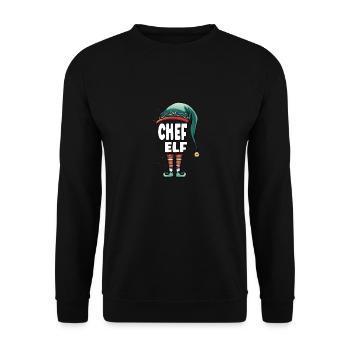 Chef Elf Partner Look Family Outfit - Unisex Sweatshirt - black - Front - Alina (178cm) & Michal (187cm)