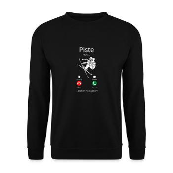 Skipisten Rufen Skiläufer Skischuhe Skigebiet - Unisex Pullover - Schwarz - Vorne - Alina (178cm) & Michal (187cm)