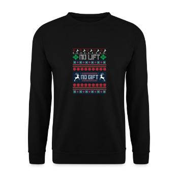 No Lift No Gift Fitness Weihnachten Geschenk Gym - Unisex Pullover - Schwarz - Vorne - Alina (178cm) & Michal (187cm)