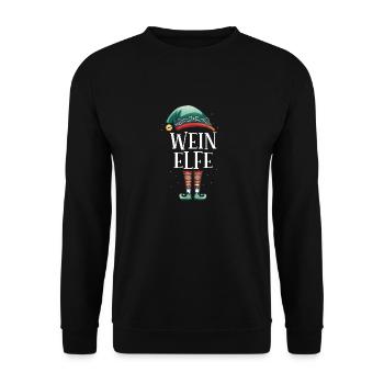 Weihnachten Partnerkostüm Wein Elf Elfe Elfen - Unisex Pullover - Schwarz - Vorne - Alina (178cm) & Michal (187cm)
