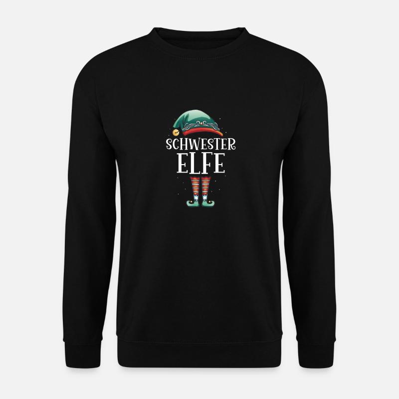 Weihnachten Partnerkostüm Schwester Elf Elfe Elfen - Unisex Pullover - Schwarz