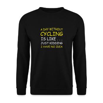 Ein Tag ohne Radfahren - Unisex Pullover - Schwarz - Vorne - Alina (178cm) & Michal (187cm)