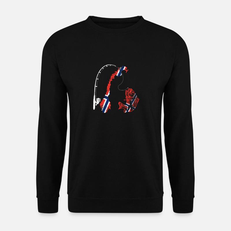 Angeltrip Nach Norwegen Angeln in Norwegen - Unisex Pullover - Schwarz