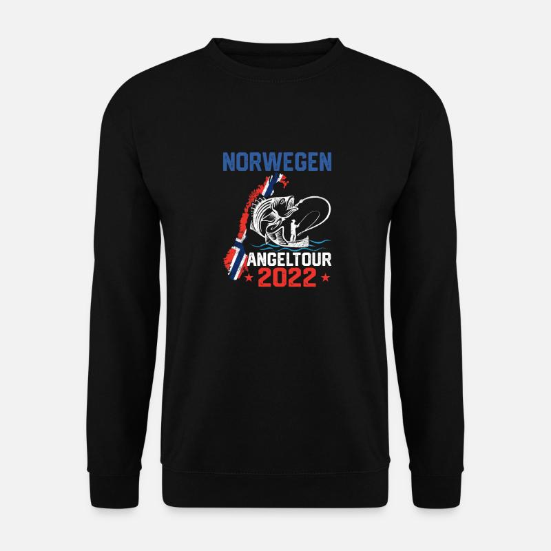 Norwegen Angeltour 2022 Angeln in Norwegen - Unisex Pullover - Schwarz