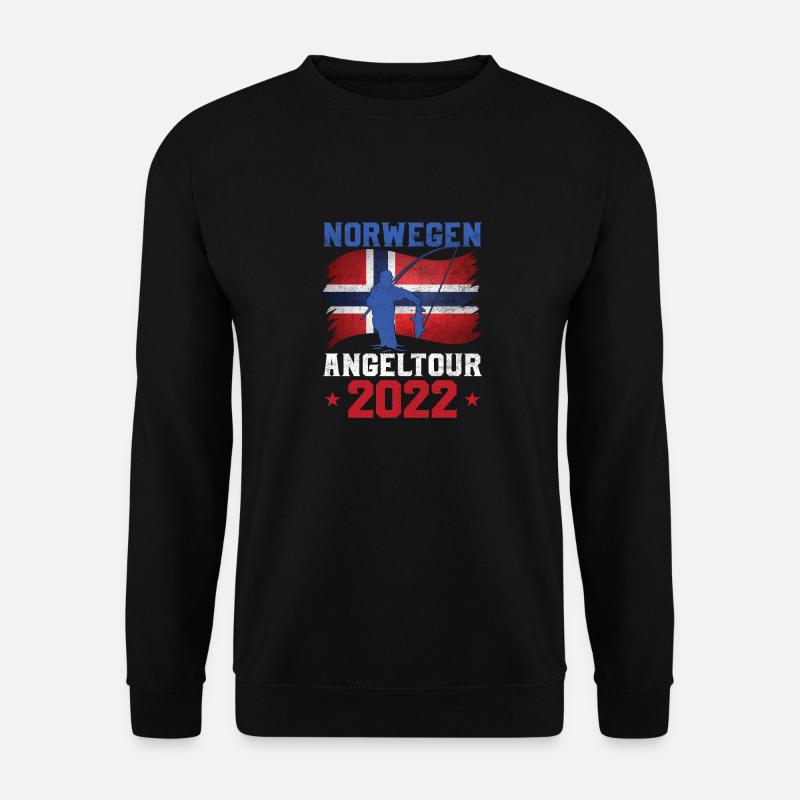 Norwegen Angeltour 2022 Angeltrip nach Norwegen - Unisex Pullover - Schwarz