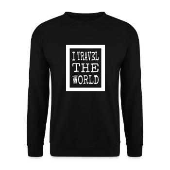 tourist world fly friends bus car campfire country - Unisex Pullover - Schwarz - Vorne - Alina (178cm) & Michal (187cm)