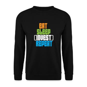 Börse Geld Investor Aktien Dividende - Unisex Pullover - Schwarz - Vorne - Alina (178cm) & Michal (187cm)