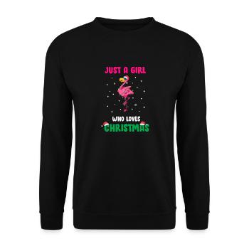 Juste une fille qui aime le pingouin de Noël drôle - Sweat-shirt Unisexe - noir - Devant - Alina (178cm) & Michal (187cm)