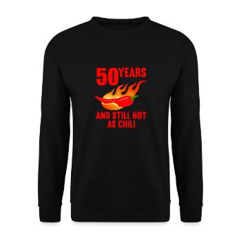 50 years as spicy as chili 50th birthday - Unisex Sweatshirt - black - Front - Alina (178cm) & Michal (187cm)