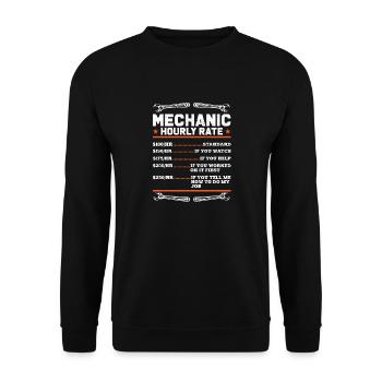 Car Guy I Mechanics Labor Rates I Mechanic Hourly - Unisex Sweatshirt - black - Front - Alina (178cm) & Michal (187cm)