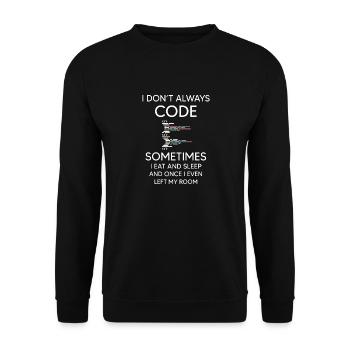 Ich programmiere nicht immer für Programmierer lustige Codierung - Unisex Pullover - Schwarz - Vorne - Alina (178cm) & Michal (187cm)