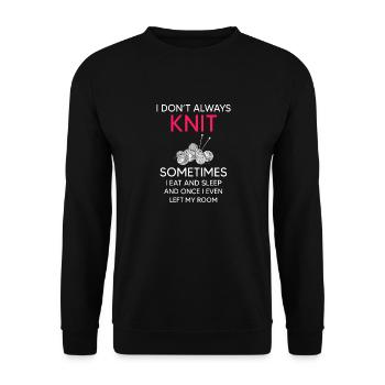 Ich stricke nicht immer - Unisex Pullover - Schwarz - Vorne - Alina (178cm) & Michal (187cm)