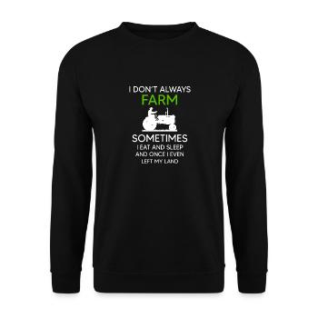 Ich bewirtschafte nicht immer - Unisex Pullover - Schwarz - Vorne - Alina (178cm) & Michal (187cm)