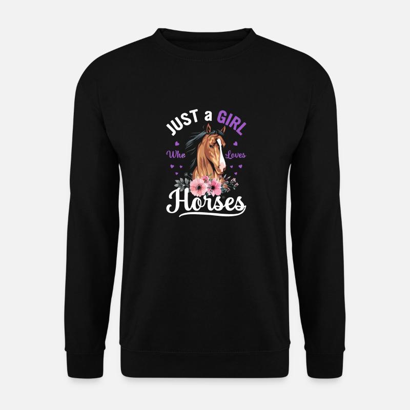 Bare en pige, der elsker heste piger hest ejer - Unisex sweater - sort