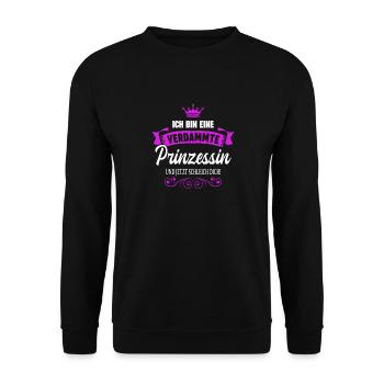 Ich Bin Eine Verdammte Prinzessin Und Jetzt - Unisex Pullover - Schwarz - Vorne - Alina (178cm) & Michal (187cm)