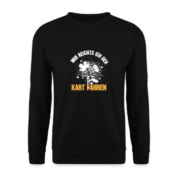 GoKart Rennkart Kart Rennfahrer Motorsport Karting - Unisex Pullover - Schwarz - Vorne - Alina (178cm) & Michal (187cm)