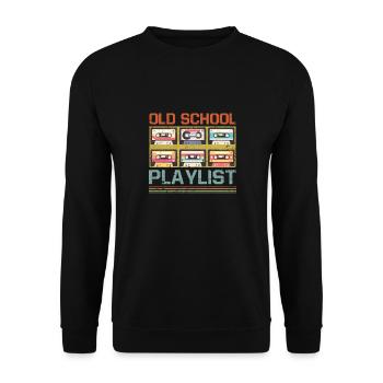 Old School Playlist Cassette Tape Music Retro 80s - Unisex Sweatshirt - black - Front - Alina (178cm) & Michal (187cm)