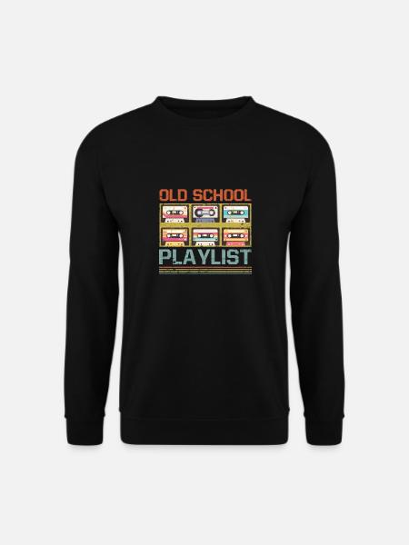 Old School Playlist Kassette Musik Retro 80er - Unisex Pullover - Schwarz