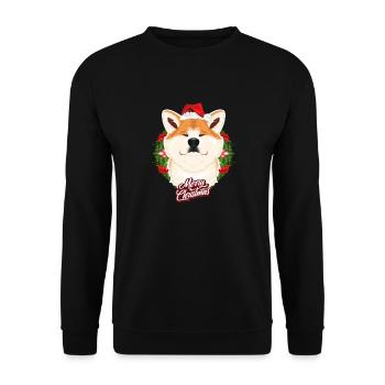 Akita Inu Lover I Merry Christmas Akita Inu - Unisex Sweatshirt - black - Front - Alina (178cm) & Michal (187cm)