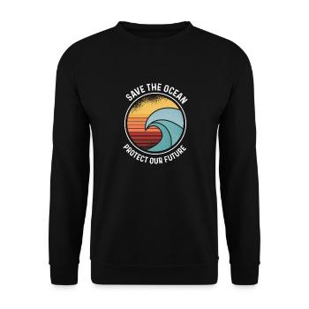 Save the Ocean - Unisex Sweatshirt - black - Front - Alina (178cm) & Michal (187cm)