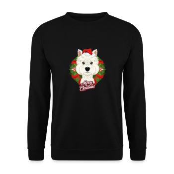 Joyeux Noël West Highland Terrier - Sweat-shirt Unisexe - noir - Devant - Alina (178cm) & Michal (187cm)