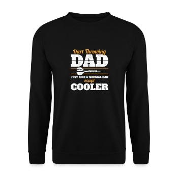 Dart Throwing Dad Dart Player Dart Club Father - Unisex Sweatshirt - black - Front - Alina (178cm) & Michal (187cm)