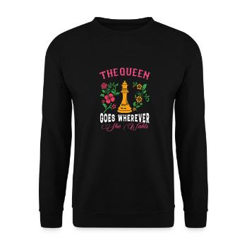 Chess Checker Reine des échecs - Sweat-shirt Unisexe - noir - Devant - Alina (178cm) & Michal (187cm)