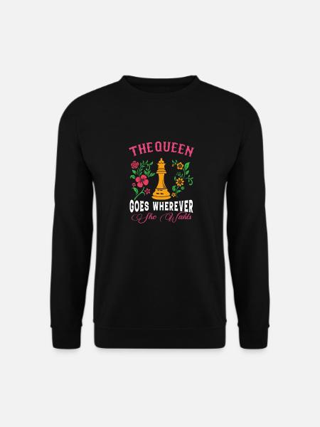 Chess Checker Queen Chess - Unisex Sweatshirt - black