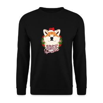 This Is My Christmas Pajama Shirt Akita Inu - Unisex Pullover - Schwarz - Vorne - Alina (178cm) & Michal (187cm)