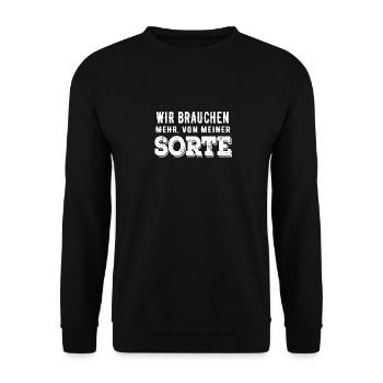 Wir Brauchen Mehr, Von Meiner Sorte - Unisex Pullover - Schwarz - Vorne - Alina (178cm) & Michal (187cm)