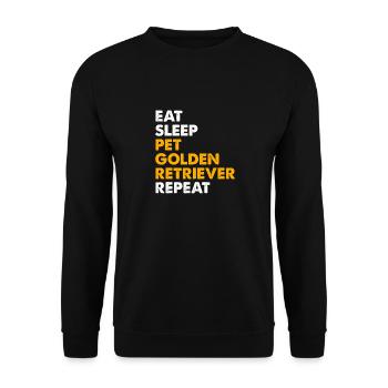 Eat Sleep Pet Golden Retriever Replay - Unisex Sweatshirt - black - Front - Alina (178cm) & Michal (187cm)