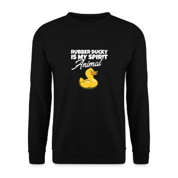 Rubber Duck Bath Toy I Rubber Ducky Is My Spirit - Unisex Sweatshirt - black - Front - Alina (178cm) & Michal (187cm)