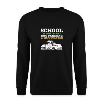 L’école d’agriculteur I est importante, mais l’agriculture - Sweat-shirt Unisexe - noir - Devant - Alina (178cm) & Michal (187cm)