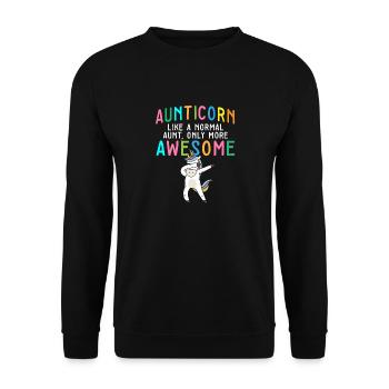 Tante Licorne Aunticorn comme une tante normale seulement - Sweat-shirt Unisexe - noir - Devant - Alina (178cm) & Michal (187cm)