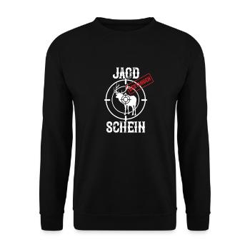 Jagdschein Jägerprüfung Grünes Abitur Bestanden - Unisex Pullover - Schwarz - Vorne - Alina (178cm) & Michal (187cm)