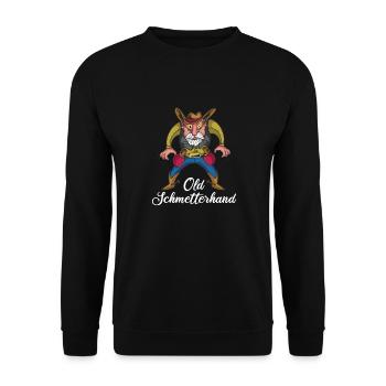 Tischtennis Retro Spieler Old Schmetterhand - Unisex Pullover - Schwarz - Vorne - Alina (178cm) & Michal (187cm)