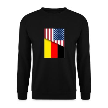 USA Germany German Deutschland Flag Dual Citizen - Unisex Sweatshirt - black - Front - Alina (178cm) & Michal (187cm)