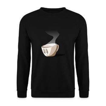 Coffee... - Sweat-shirt Unisexe - noir - Devant - Alina (178cm) & Michal (187cm)