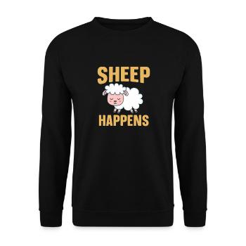 Funny sheep, sheep not only for shepherds - Unisex Sweatshirt - black - Front - Alina (178cm) & Michal (187cm)