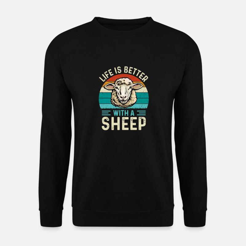 Witziges Schaf, Schafe nicht nur für Schäfer - Unisex Pullover - Schwarz